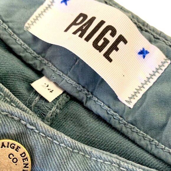 PAIGE SKINNY STRETCH GREEN  JEANS WOMEN JEANS SIZE 24 - Picture 7 of 10